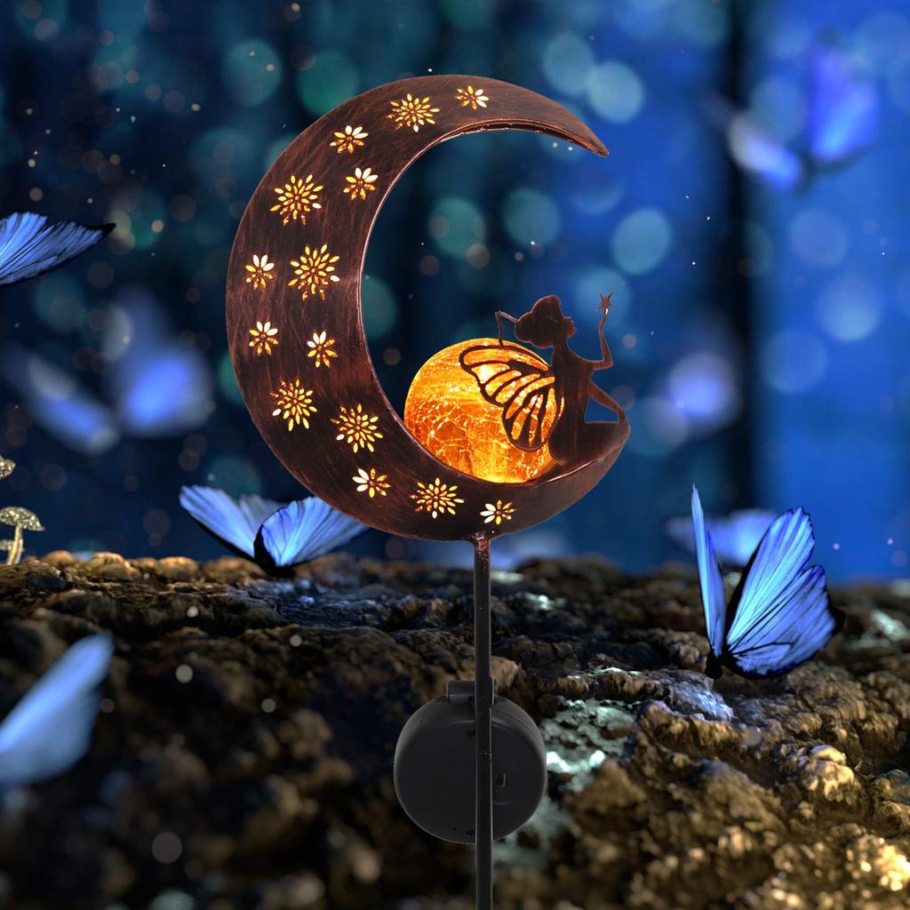 Valery Madelyn Solar Fairy Garden Halloween Outdoor Ornament Garden Light with Garden Pick IP65 No Battery Automatic Lawn Gift Light, 100cm, Light,