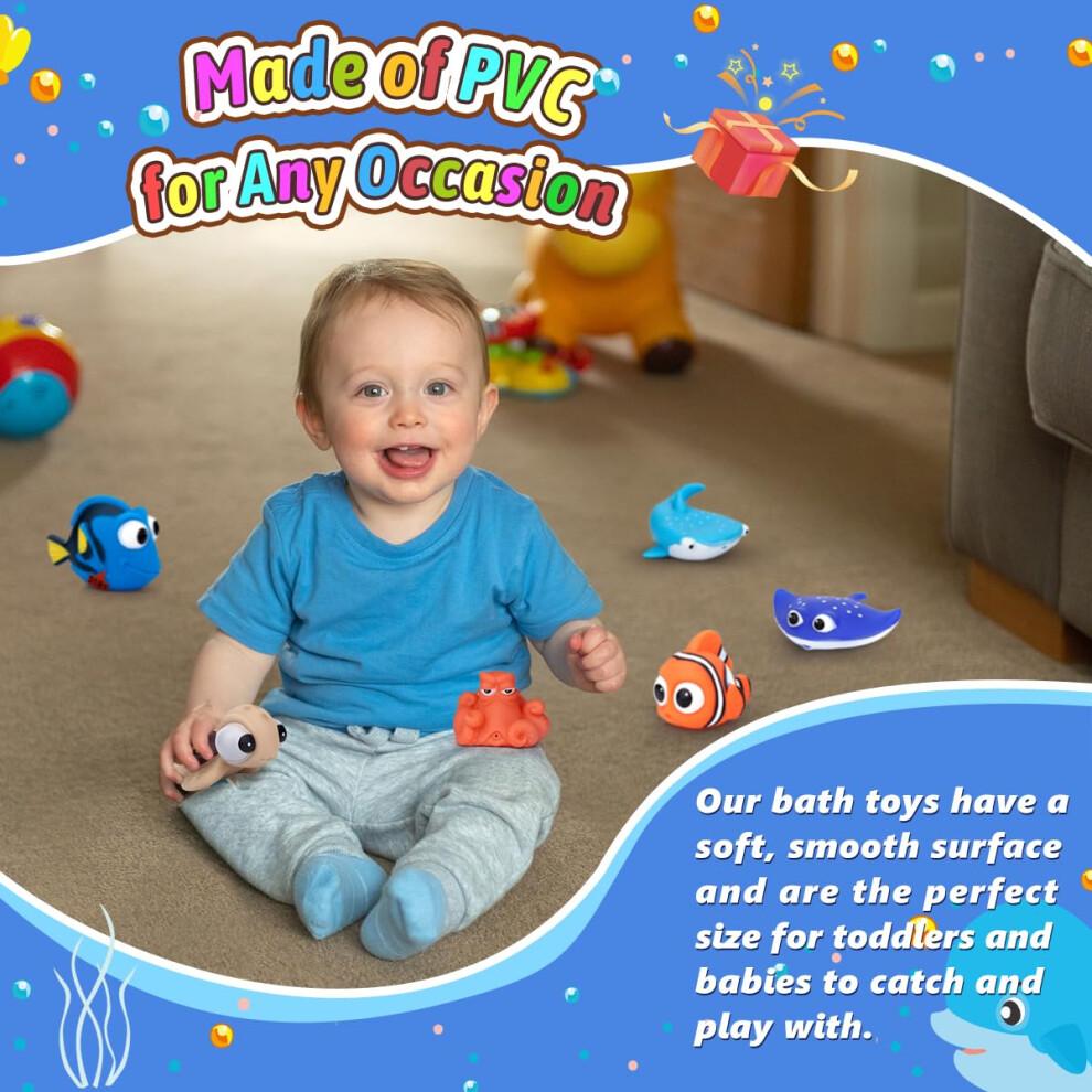 Anzmtosn Water Bath Toys Swimming Pool Baby's Shower Time Cute Fish Toys Happy Water Squirt Spray Bathtub Baby Children Educational Learning Toys,