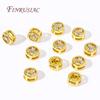 18K Real Gold Plated Inlaid Zircon Bracelet Separators For Beads Round Spacer Beads High Quality DIY Jewelry Accessories