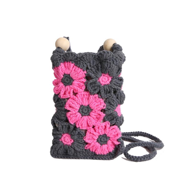 Urban Minimalist Soft Crossbody Bag With Floral Cutout Design For Daily Use