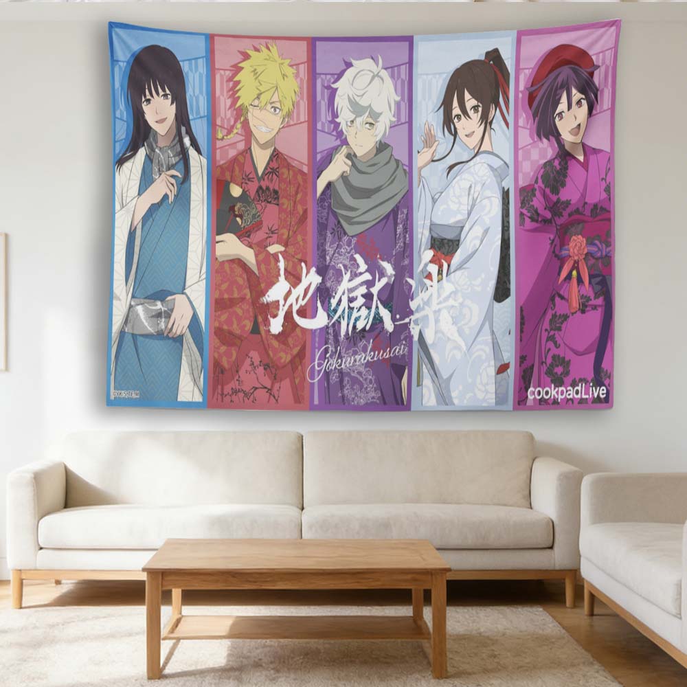 GGalgame Super Cute Pink Theme Tapestry Wall Hanging for Bedroom Dorm 2D Anime Character Decor