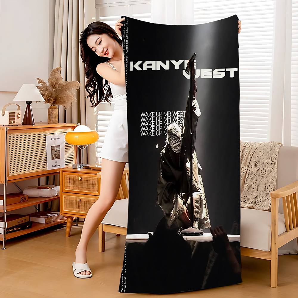 1PC K-Kanye W-West Y-Ye Rapper Microfiber Beach Towel Absorbent Quick Dry Soft Yoga Swimming Resort Mountain Climbing Towel