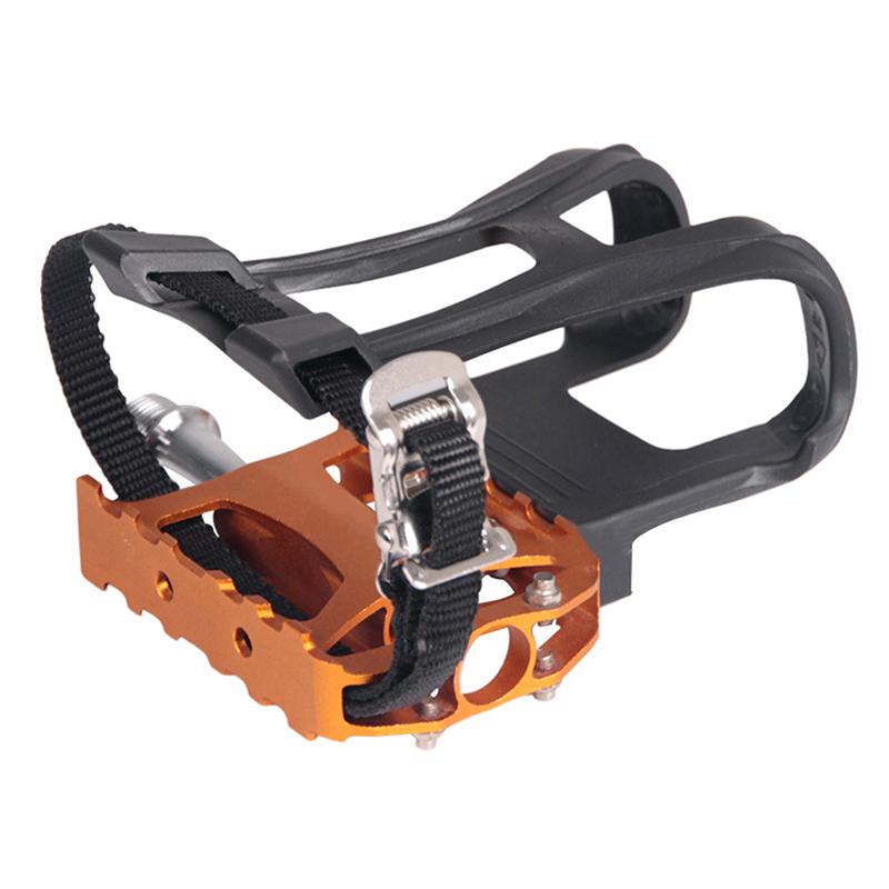 1 Pair Bicycle Pedal Cycling Bike Toe Clip Pedals With Strap Belts