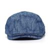 Fashion Cotton Jacquard Denim Beret British Vintage Versatile Forward-Facing Cap Striped Duckbill Cap Men's Trendy