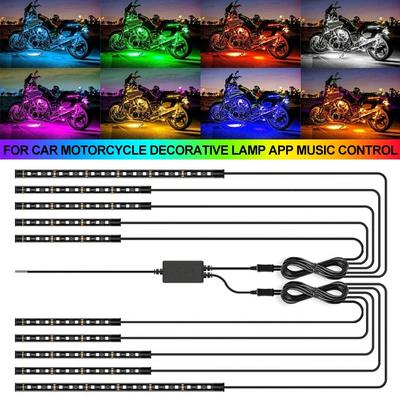 Motocykl One Drag Twelve Bluetooth APP Atmosférické světlo LED Ovládání zvuku Hudba Barevná dekorativní světelná lišta Univerzální
