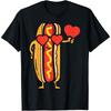 Heart Hot Dog Cute Sausage Bun Valentines Day Food Lover Cotton Men T Shirt