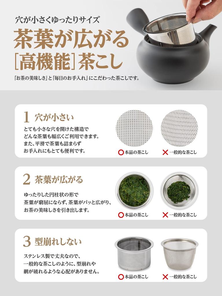 Japanese Teapot Steel Strainer for Clogging and Spreading Tea 300 Ml Cc Includes Instructions and Video On How To Brew Delicious Tea Tokoname-yaki