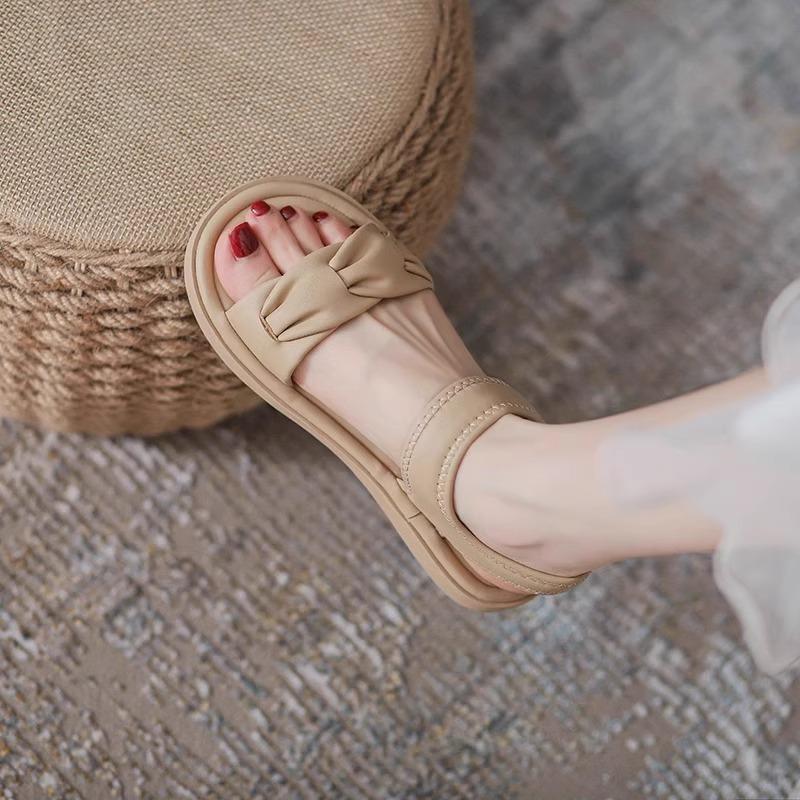 Platform sandals fairy wind 2025 summer new wear flat Roman shoes casual soft-soled sports beach shoes