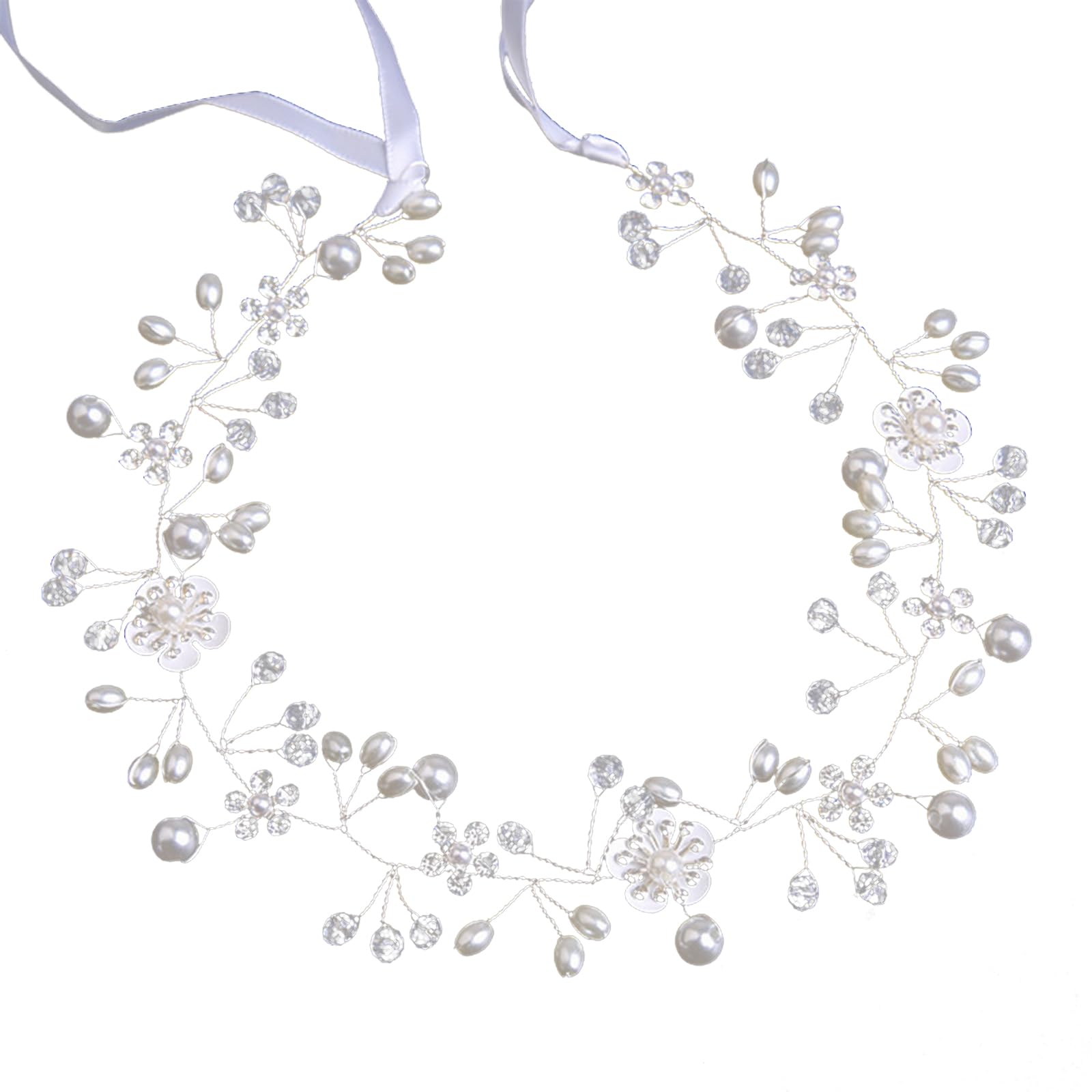 

Украшение для волос, Цветок, Хрустальные бусины, Ободок, Жемчуг, Цветочный венок, Лента, Головной убор, Девочка, Невеста, Цветочный венок, Выступление, Выпускной, Вход