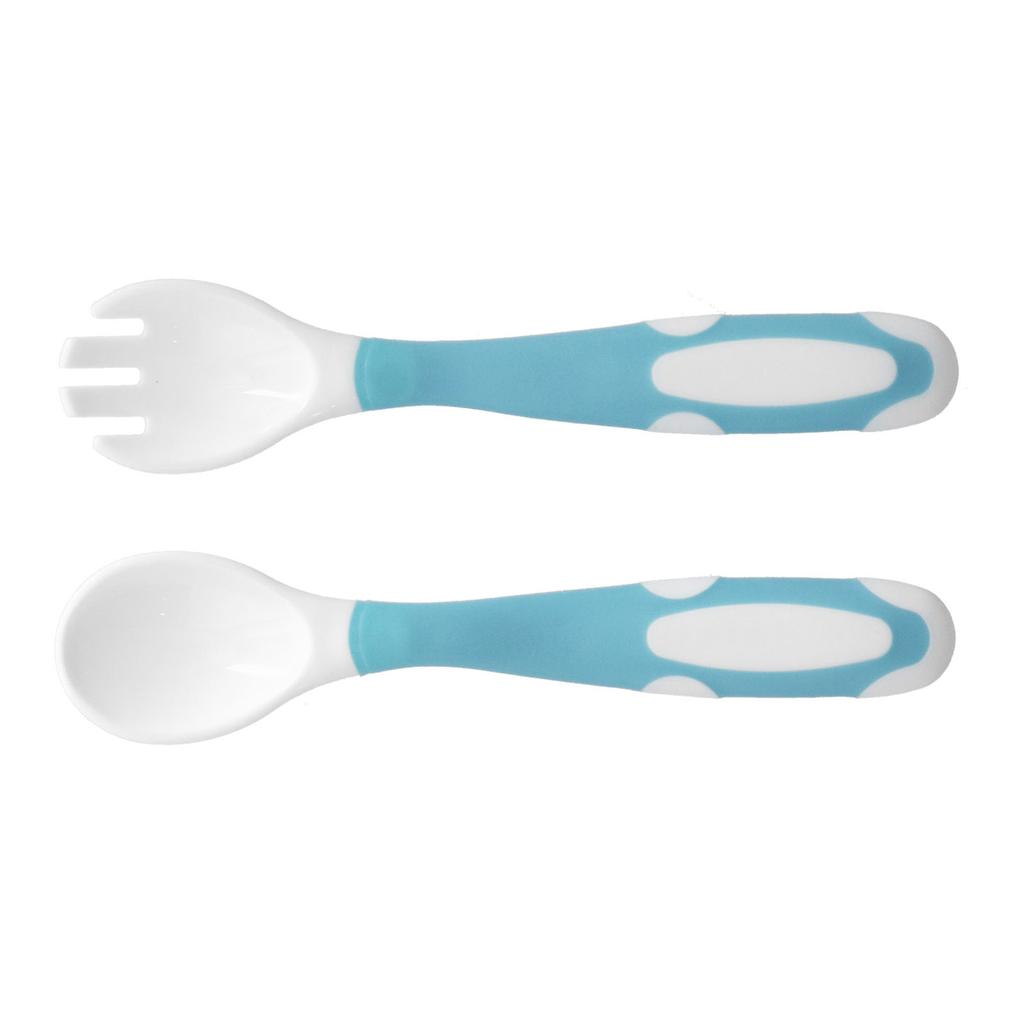 Baby Fork Spoon Set First Training Self Feeding Toddler Utensils Set Easy Grip Spoons Forks