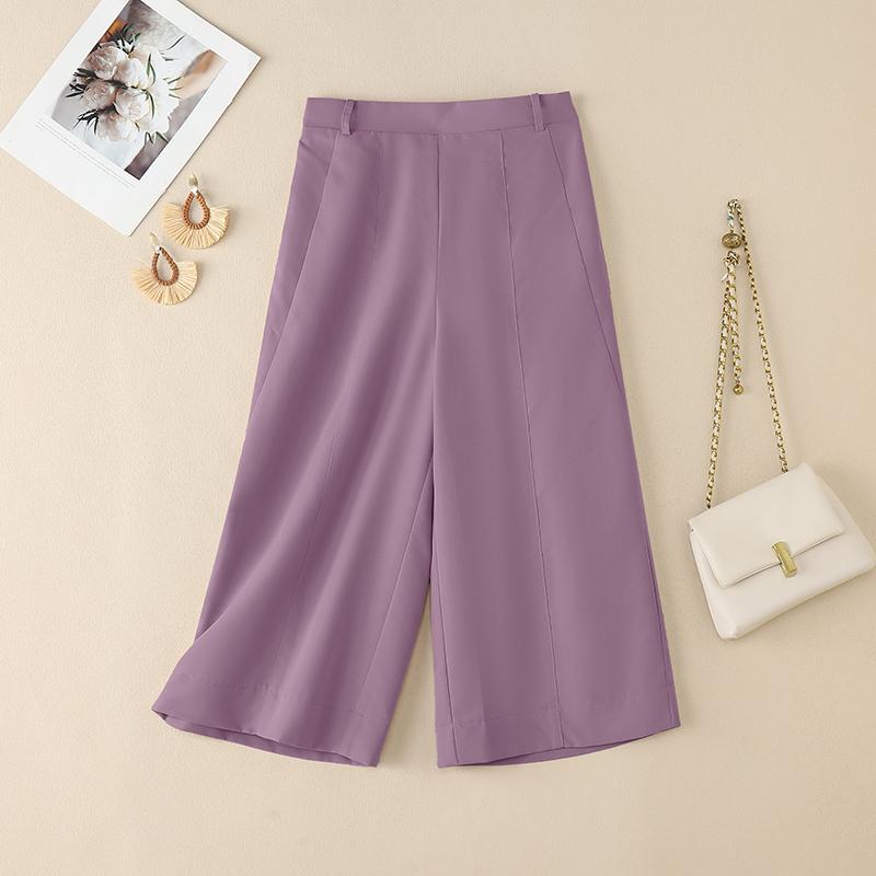 ZANZEA Women Casual Elastic Waist Loose Summer Capris Pants