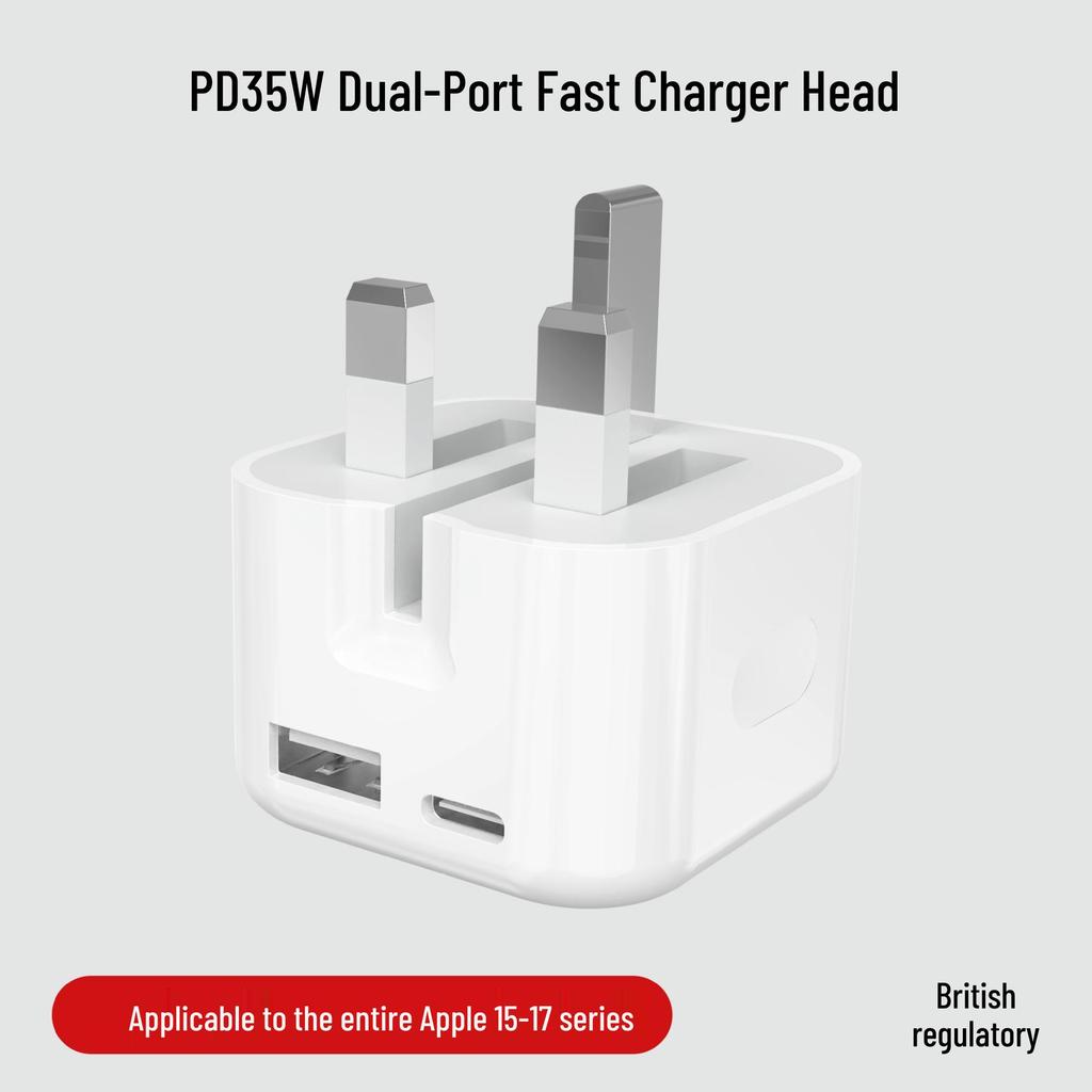 50W Dual Type-C Fast Charger for iPad & iPhone 14/17 with PD