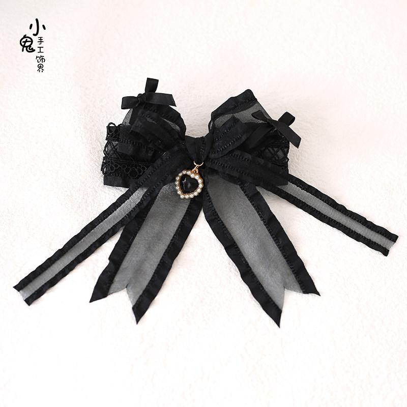 

Lace Bow Kc Top Hat Hand Sleeve Flower Ball Hairpin Headband Headbands for Women Original Lolita Black Headband