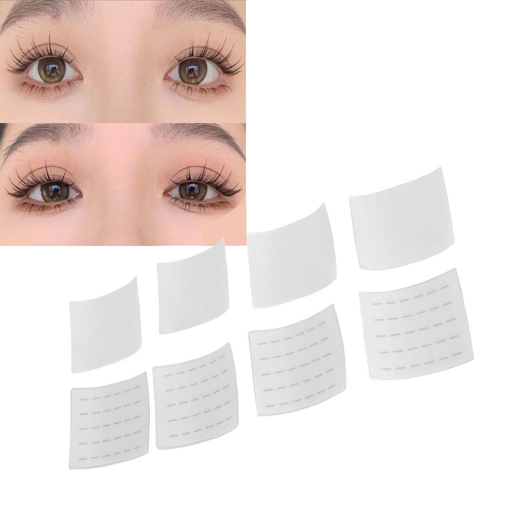 8 Sheet Self Adhesive Lash Strips for Fake Eyelashes No Glue Apply Black Transparent Waterproof Reusable Eyelash Adhesive Strips