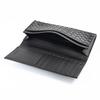 Bottega Veneta Long Black Intrecciato No Coin 120697 1000 Made in Genuine Leather Men's Wallet, Leather, Purse, V47W1, Count, Italy, [Used]