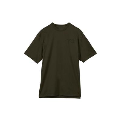 Einfarbiges T-Shirt mit Buchstabenlogo-Print, Rundhalsausschnitt, kurzen Ärmeln, Herren-Tops, Olivgrün HT2288