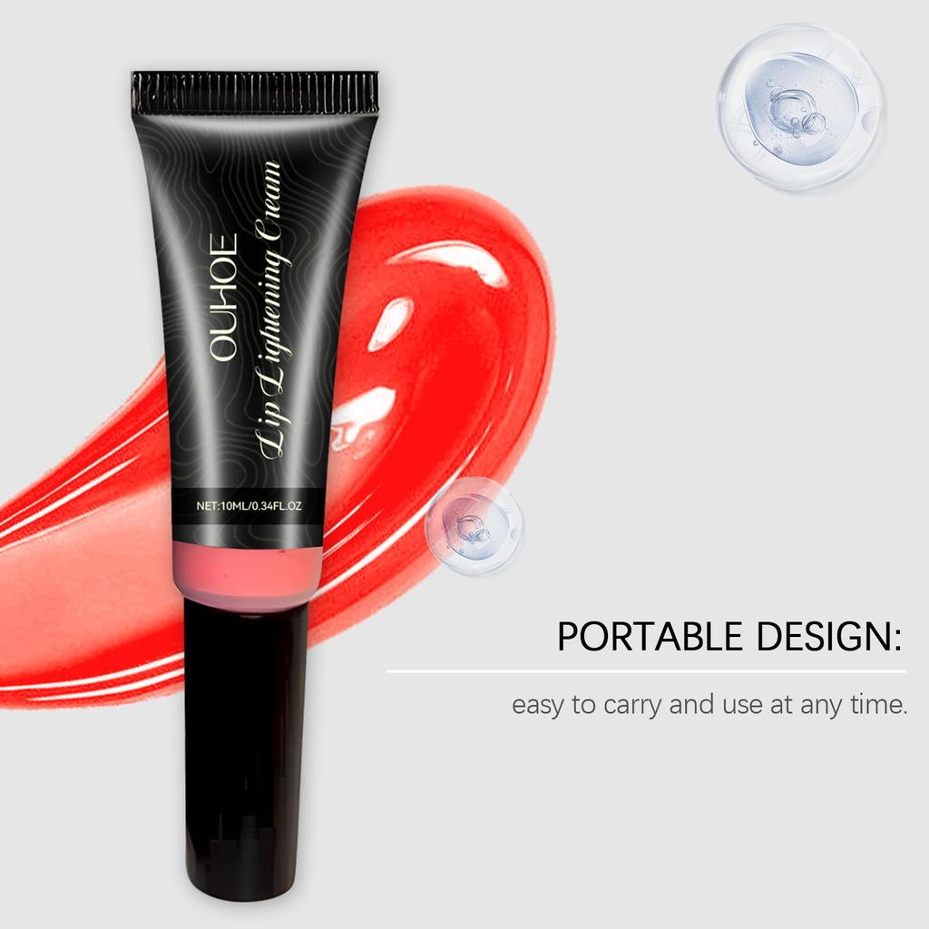 OUHOE Lip Brightening Balm 10ml Natural Ingredients for Long-lasting Hydration, Brightens Lip Color and Provides Antioxidant Protection