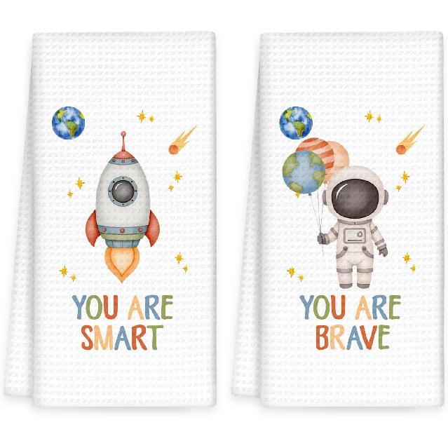 Boho Rainbow Kids Hand Towels Set of 2 - Kids Bathroom Decor Hand Towels, You are My Sunshine Dish Tea Towel for Nursery Kitchen Bathroom, Rainbow