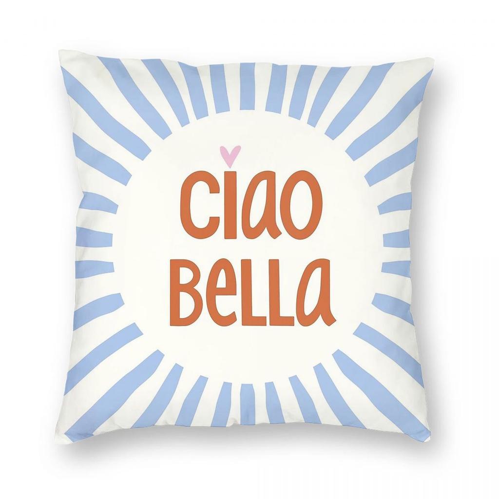 Ciao Bella Blue And Red Square Pillowcase Polyester Linen Velvet Printed Zip Decor Throw Pillow Case Room Cushion Cover