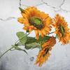 3 Heads/Bunch Decorative Home Decor DIY Craft Fake Flores Bouquet Artificial Flower Silk Sunflower Wedding Decoration
