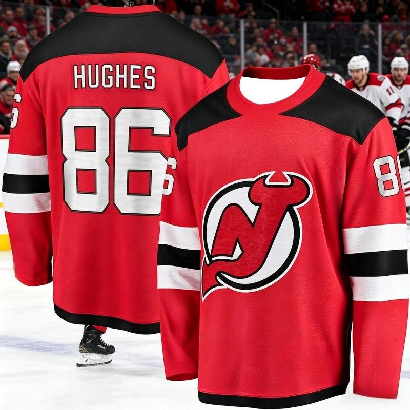 2026 New Jersey Men's New Ice Hockey Training Suit 3D Printed Devil Team Sports Quick-Drying Long-Sleeved Shirt Family