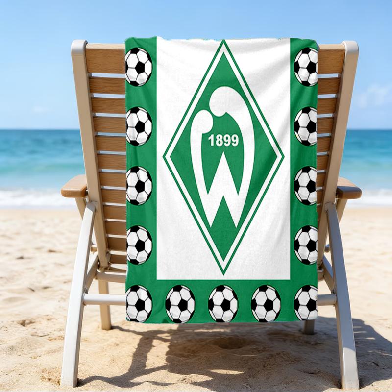 Green Werder Symbol Beach Towel - Soft, Absorbent Microfiber, Lightweight, Ideal for The Beach, Parties, Travel, Camping fan gifts