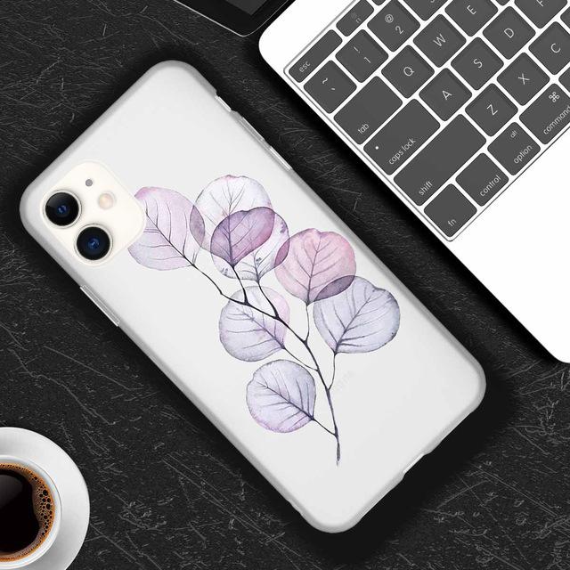 Bellissima Custodia a Fiori Per iPhone 13 12 11 Pro Max XS Max XR X 7 8 6 Plus 5 5S SE 2020 12 Mini Opaca Morbida TPU Trasparente