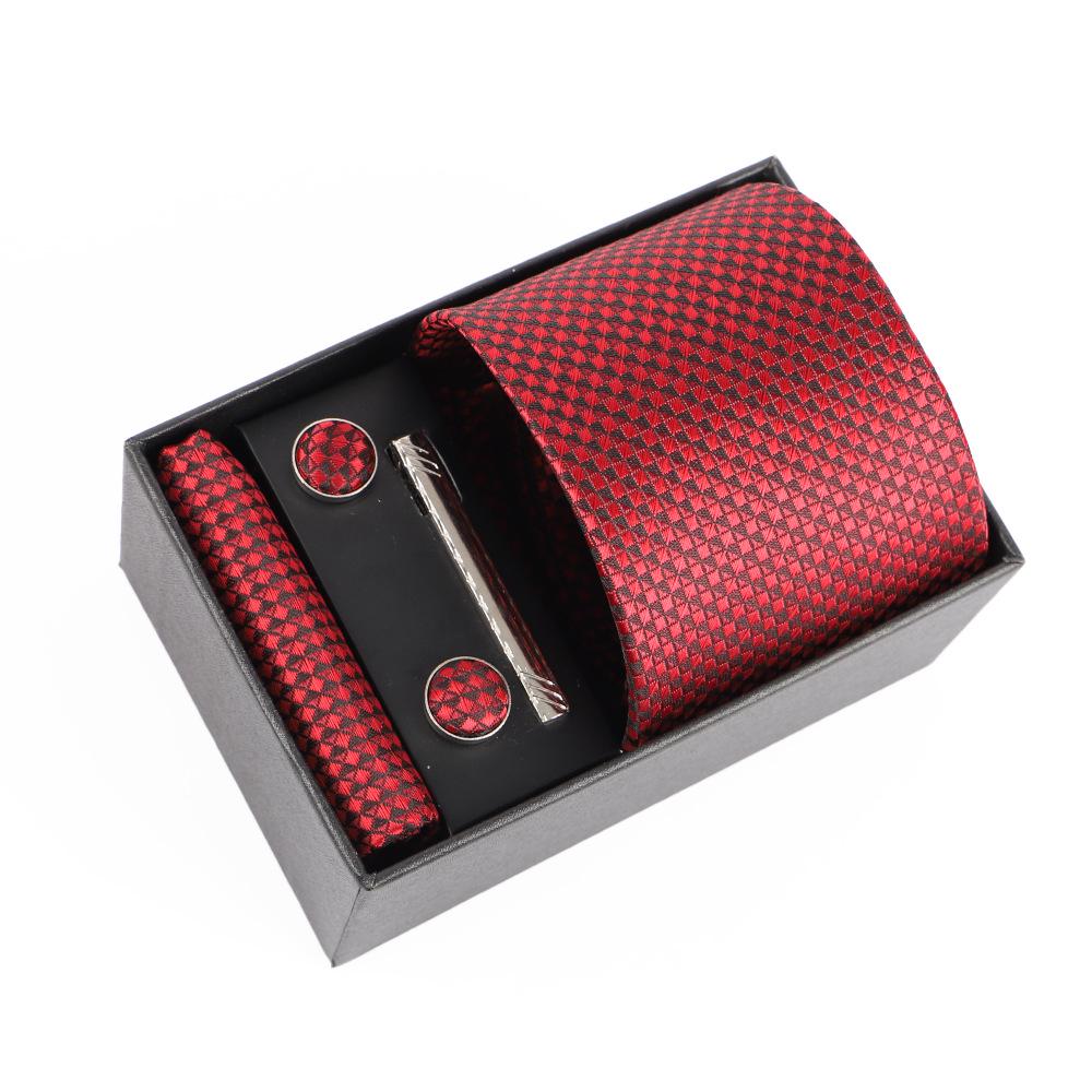 Luxe Heren Jacquard Borduurdas Cadeauset met Gepersonaliseerd Logo Ontwerp