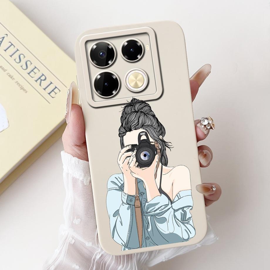 For Infinix Note 40 Pro Plus Coques Cover Luxury Liquid Silicone Soft Phone Case For Infinix Note 40 Pro 4G 5G Capa Women Style