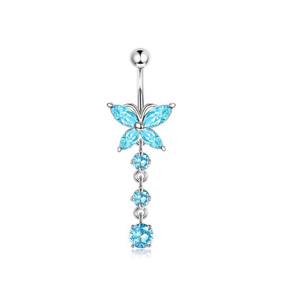 Stainless Steel Belly Button Ring With Zircon Belly Button Studs