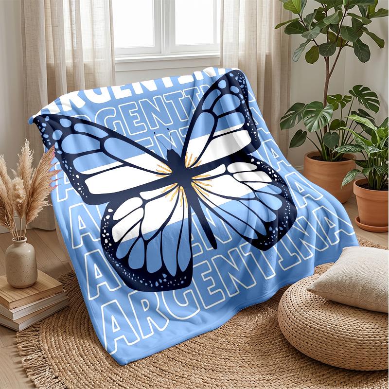 Argentinische Nationalmannschaft Thema Decke Weiche Flanelldecke Plüsch Überwurfdecke Gemütliche Sofa Bettdecke für Heimdeko