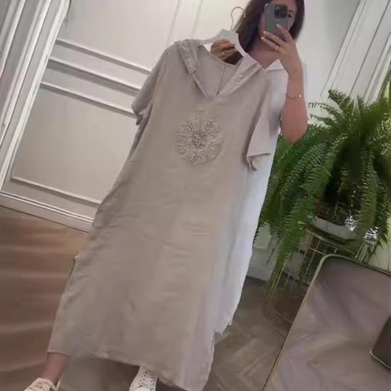 

Жіноча сукня з коротким рукавом і круглим вирізом 4XL