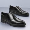 Leather Shoes Men's Brock Business Dress Casual Leather Shoes Spring and Autumn Retro Leather Shoes Best Man Dress Shoes