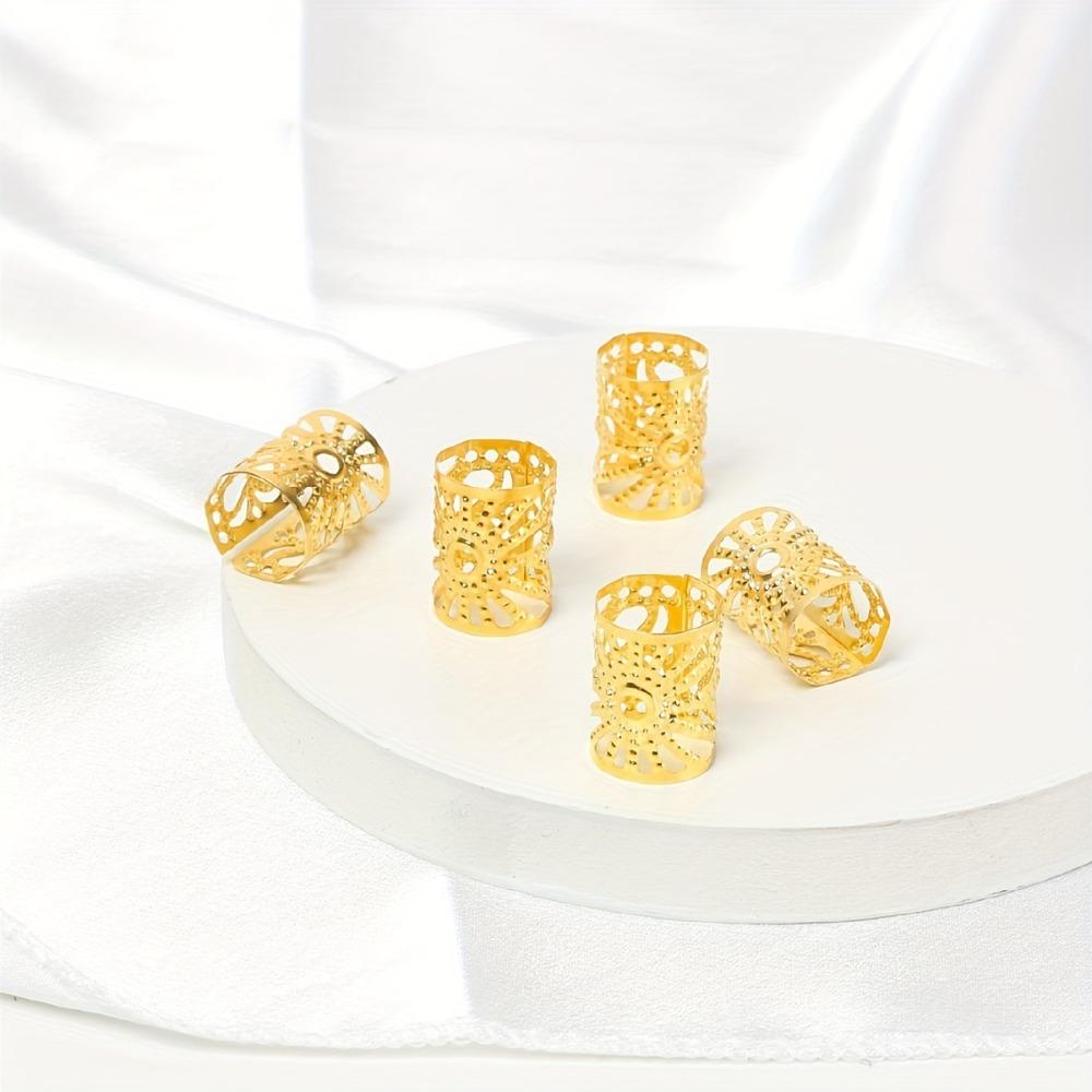 5pcs Hair Braiding Dreadlocks Beads Dread Locks Hair Braid Tubes Hollow Out Hair Ring  for Braids