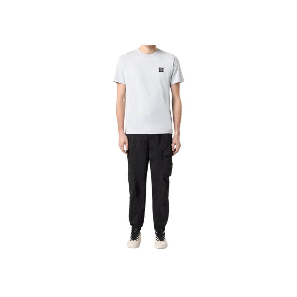 STONE ISLAND Logo Crew Neck Short Sleeve T-Shirt Men Tops Sky-Blue K1S1521000-39S0013-V0041