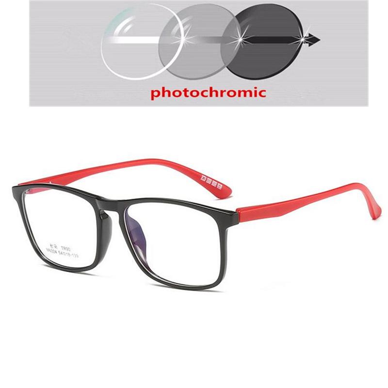 Big Frame Square Nearsighted Glasses TR90 Spring Leg Prescription Eyeglasses Diopter -0.5 to -6 Fashion Shortsighted Lens