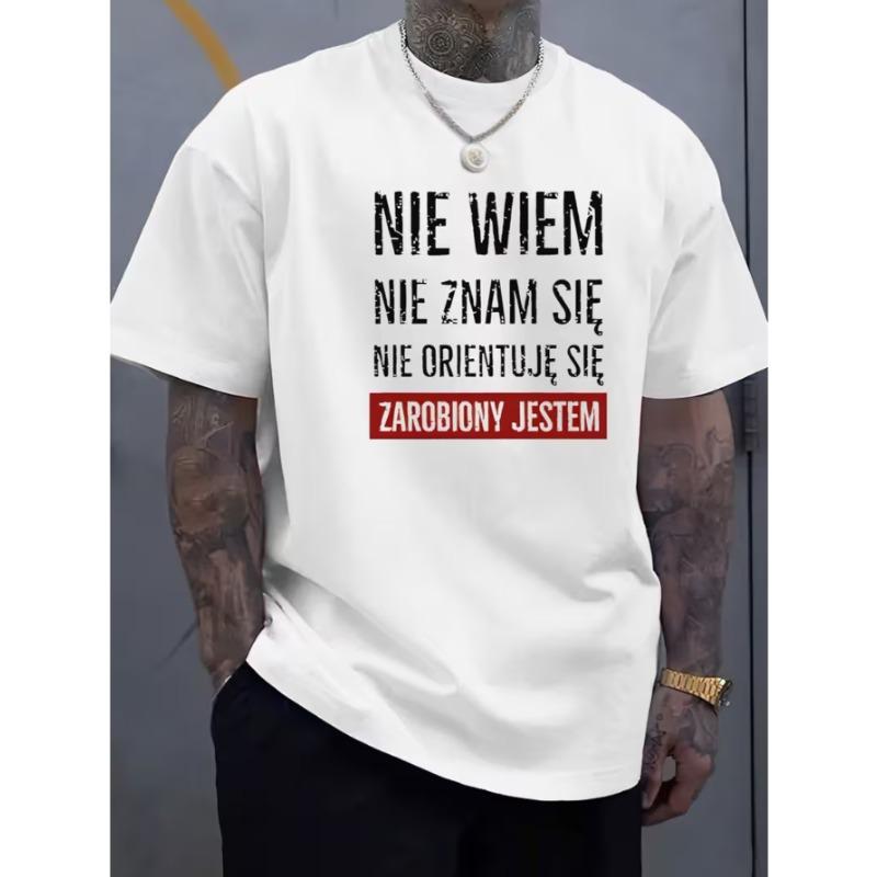 European Size A Men'S Summer Casual T-Shirt Featuring a Striking Graphic Print, Slightly Stretchy And Breathable, Available in Multiple Colors