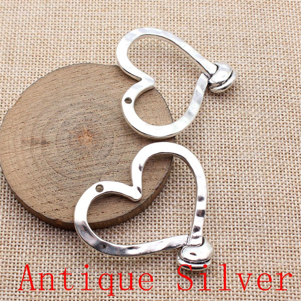 Big Heart Shaped Charms Pendant For Bracelet Necklace Jewelry Making Craft Findings