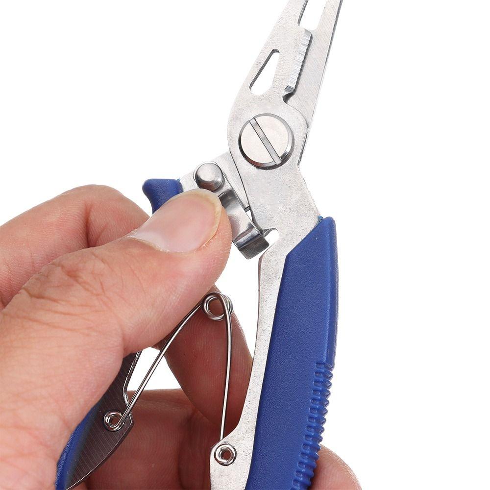 Plastic Handle Fishing Pliers Blue Black Red Stainless Steel Scissor Portable Clipper Tool  Outdoor