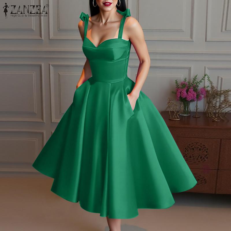 ZANZEA Damekjole med ermeløs stropper og blonder