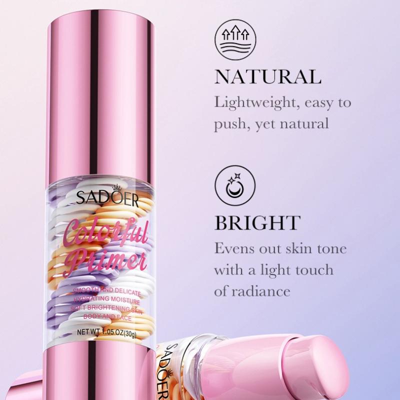 Makeup Tricolor Rainbow Isolation Cream Grooming Concealer Refreshing Makeup Primer Skin Care Products