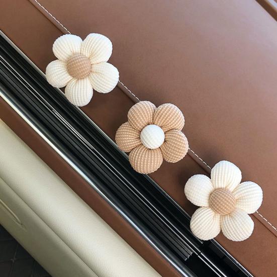 2/3Pcs Sweet Flower Shape Car Mini Hooks Dashboard Backseat Car Hanger Organizer Purse Earphone Charging Cable Adhesive Hooks
