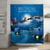 TU Christmas Shower Curtain Santa Claus Festive Holiday Decor Winter Scene Bathroom Fabric Xmas Home Decoration Gift