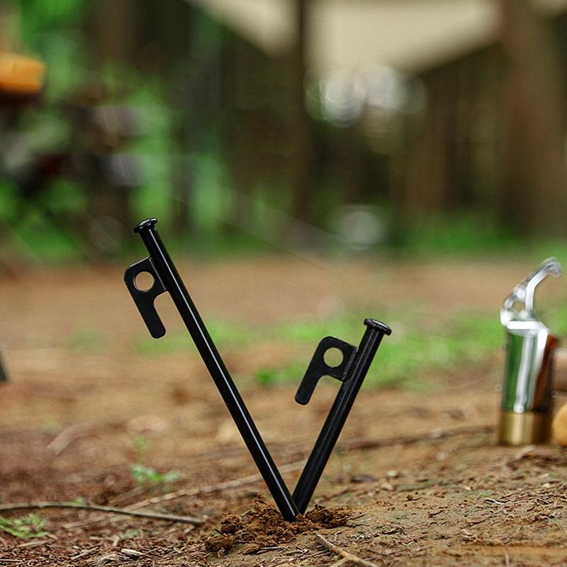 5pcs 20-40CM Metallic Tent Pegs Cast Iron Stakes for Outdoor Canopy Sunshade Accessories