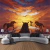 Running Horse Printing Tapestry Animal Wall Hanging Living Room Bedroom Wall Decoration Bohemian Hippie Aesthetic Decoration
