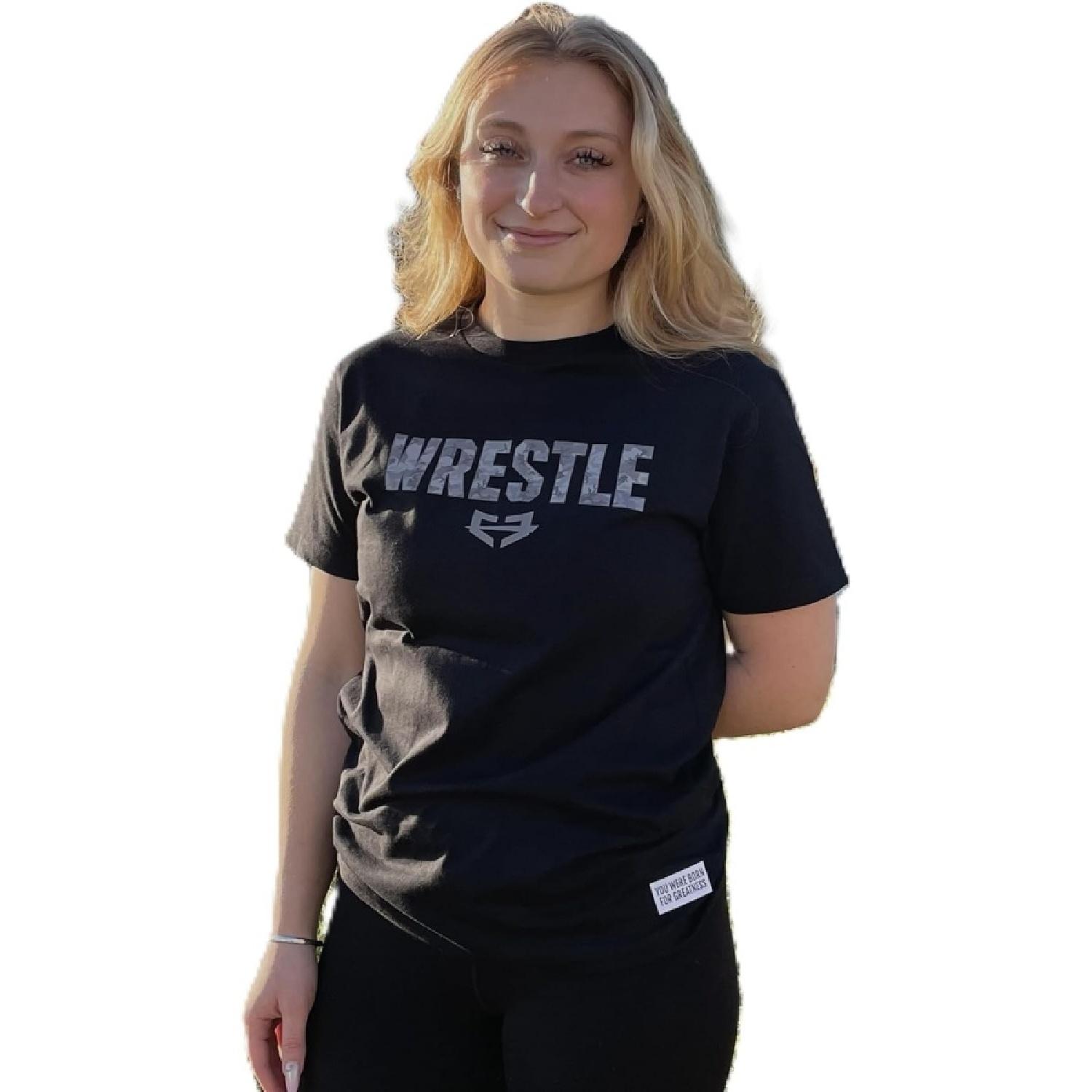 

GO EARN IT Wrestling T-Shirt, Unisex Athletic Top, Black with Wrestle Design, Adult Sizes XXXXXL різнокольоровий