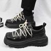 Thick Soled Trendy Fashion Designer Style Shoes Adolescents and Adults Leather Shoes Height Increasing Casual Outdoors Shoes Men