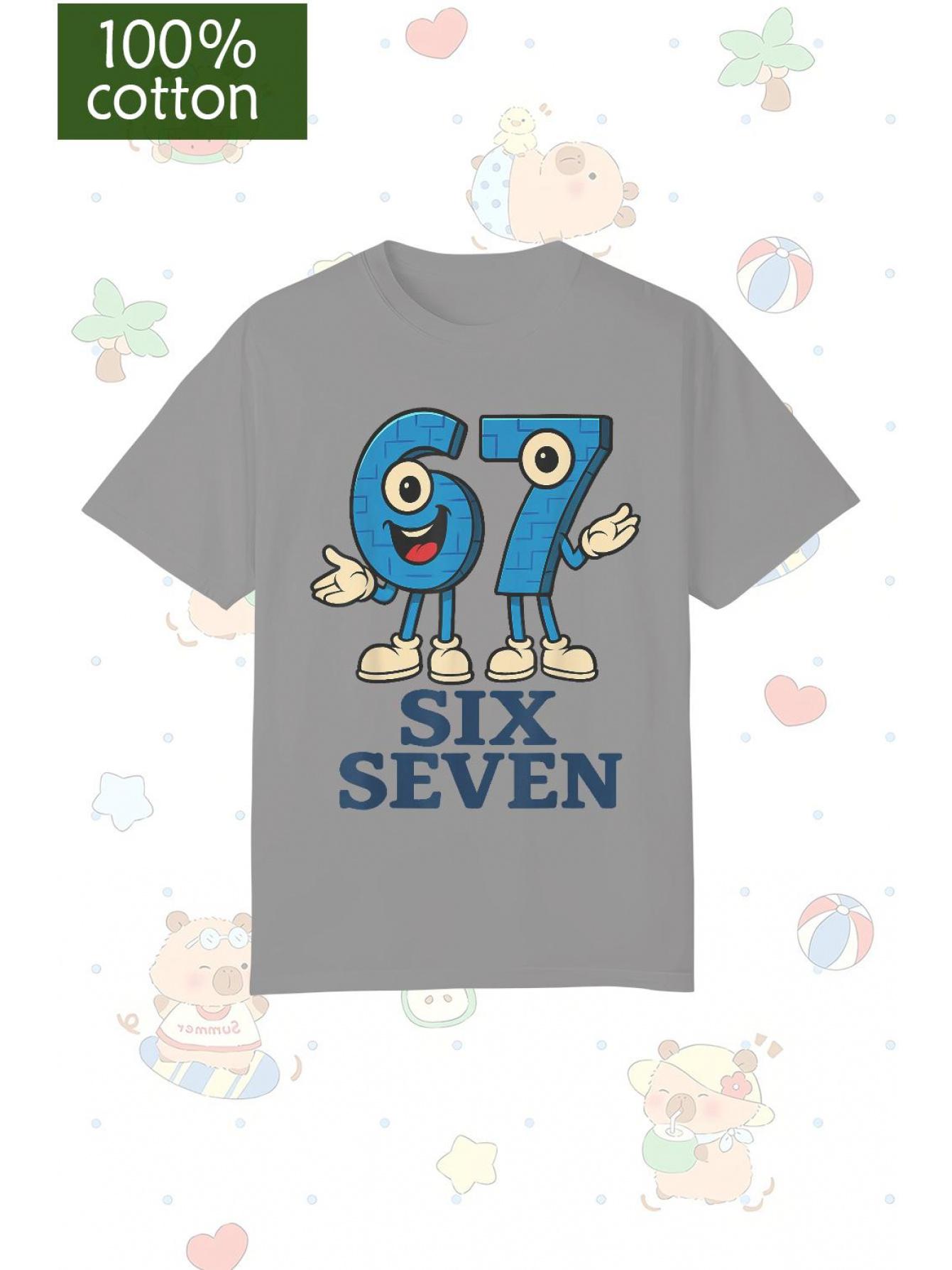 

67 Six Seven 67 Funny Italian Brainrot Kids Gaming Meme Tshirt For Men Women 100 Cotton T Shirts Short Sleeve Tops 09251 4XL