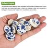 uxcell Craft Ceramic Mosaic Tiles 200g Round Blue and White Ceramic Mosaic Kit for Garden Paving Stone Cup Pads Set, Tiles,