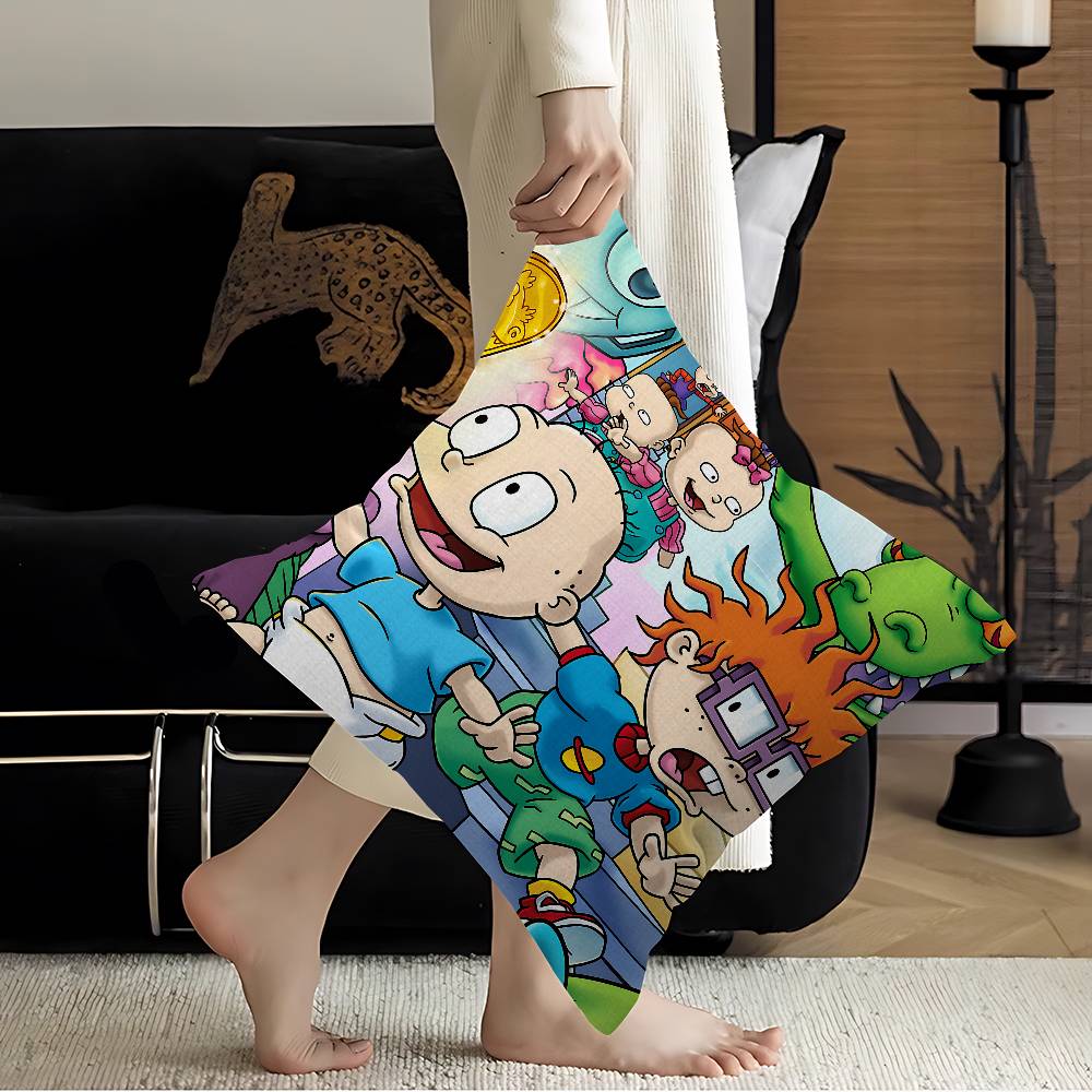 Cartoon Funny R-Rugrats Pillow Gift Home Office Decoration Bedroom Sofa Car Cushion Cover Case 45X45